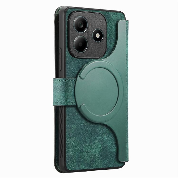 For Redmi Note 14 4G 163.25mm CaseNeo MagSafe RFID Anti-theft Retro Leather Phone Case