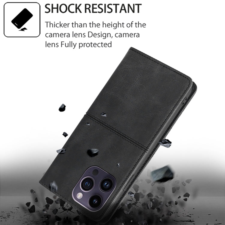 For iPhone 16 Pro Max Cow Texture Magnetic Leather Phone Case