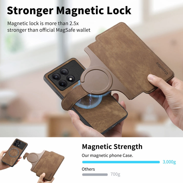 For Xiaomi Poco F6 Pro CaseNeo MagSafe RFID Anti-theft Retro Leather Phone Case
