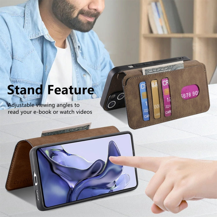 For Xiaomi Mi 11T / 11T Pro 5G CaseNeo MagSafe RFID Anti-theft Retro Leather Phone Case