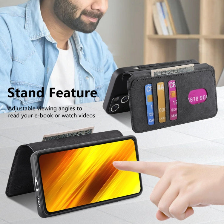 For Xiaomi Poco X3 NFC CaseNeo MagSafe RFID Anti-theft Retro Leather Phone Case