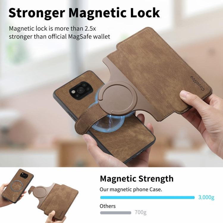For Xiaomi Poco X3 NFC CaseNeo MagSafe RFID Anti-theft Retro Leather Phone Case