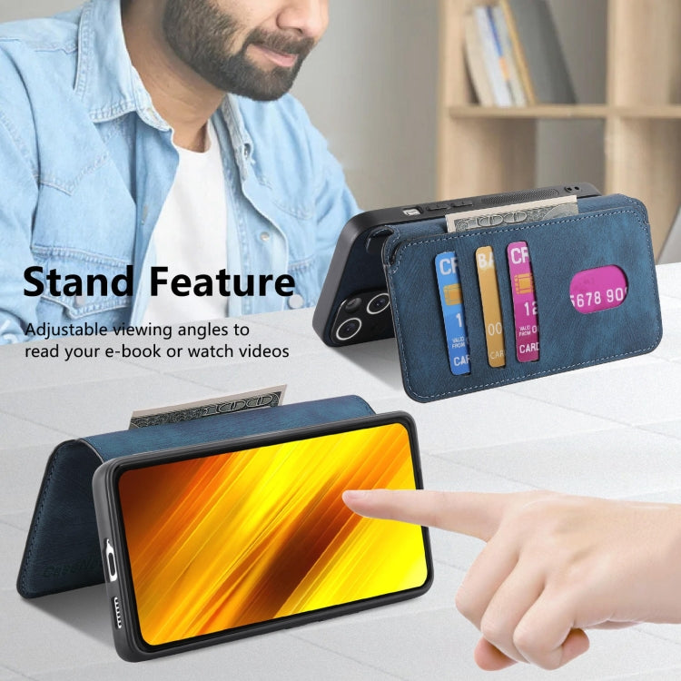 For Xiaomi Poco X3 NFC CaseNeo MagSafe RFID Anti-theft Retro Leather Phone Case