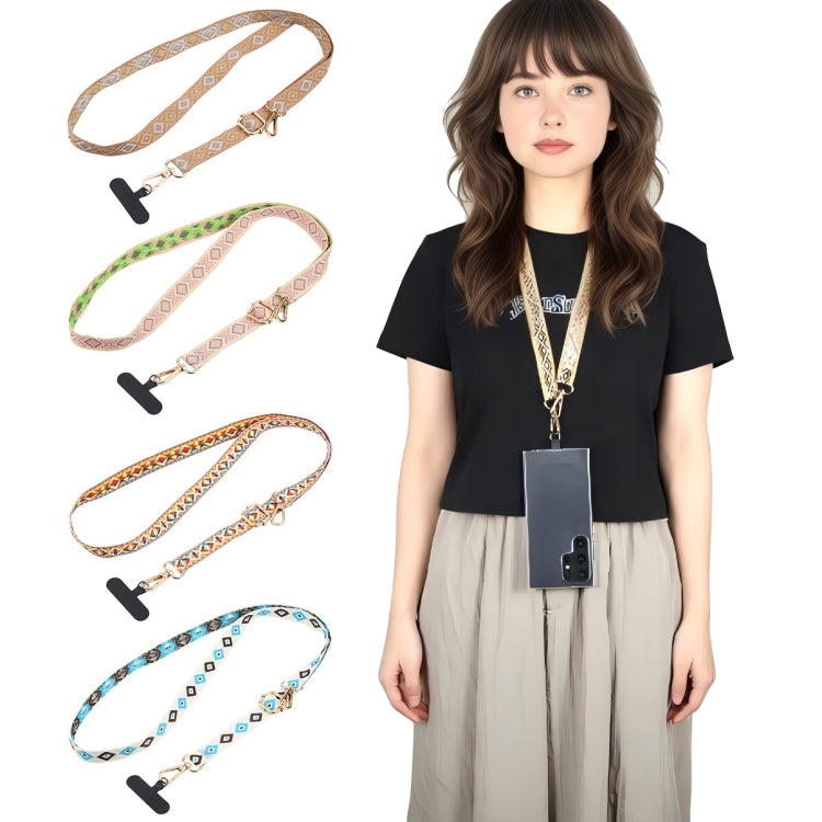 Retro Ethnic Style Crossbody Long Lanyard Mobile Phone Anti-lost Neck Lanyard