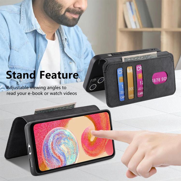 For Galaxy A04e CaseNeo MagSafe RFID Anti-theft Retro Leather Phone Case