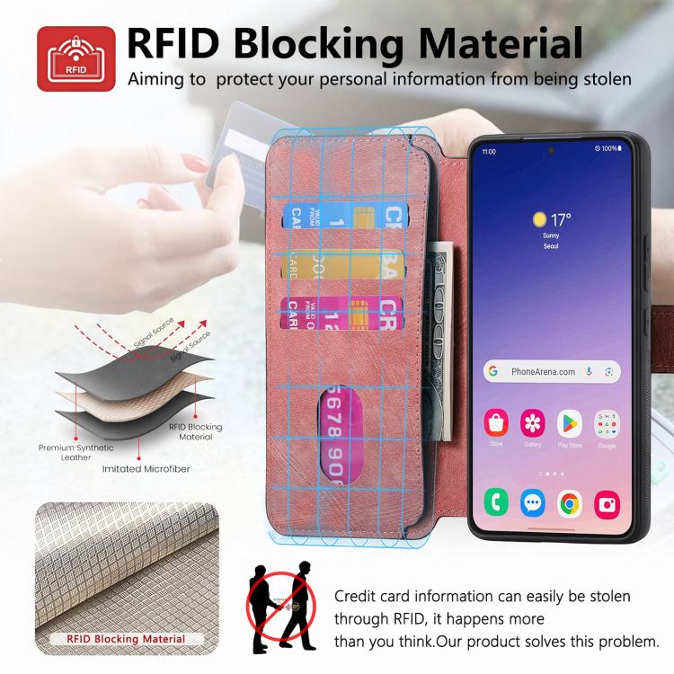For Galaxy A57 5G CaseNeo MagSafe RFID Anti-theft Retro Leather Phone Case