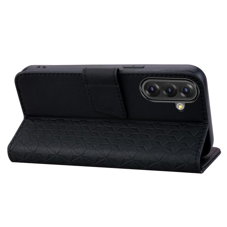 For Samsung Galaxy A36 / A56 Diamond Buckle Leather Phone Case with Lanyard
