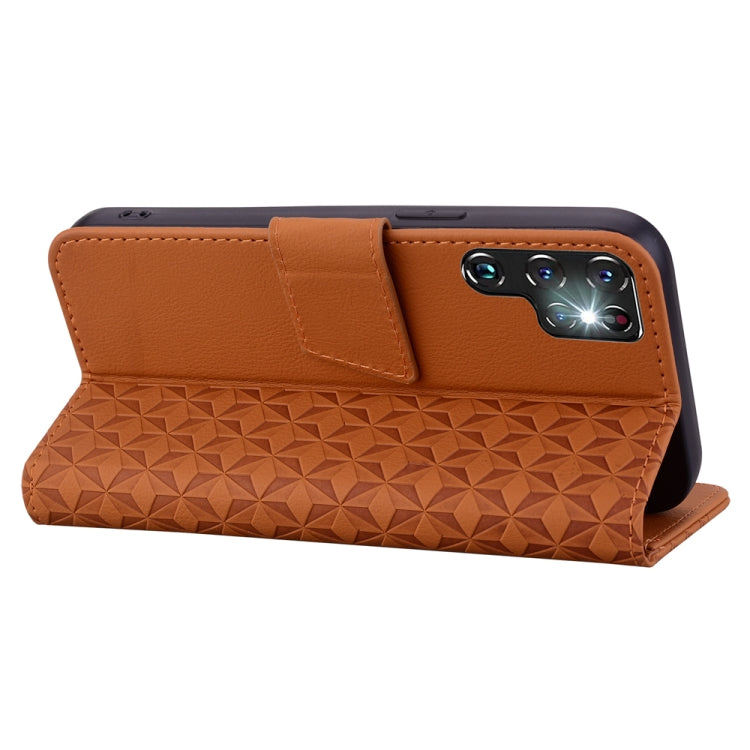 For Samsung Galaxy S24 Ultra 5G Diamond Buckle Leather Phone Case with Lanyard
