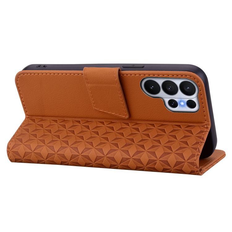 For Samsung Galaxy S26 Ultra 5G Diamond Buckle Leather Phone Case with Lanyard