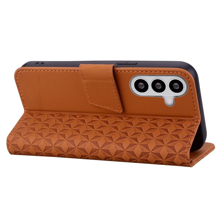 For Samsung Galaxy S26+ 5G Diamond Buckle Leather Phone Case with Lanyard