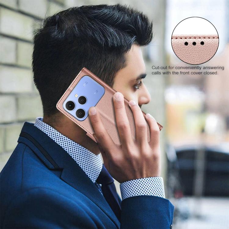For Tecno Spark 40 4G Litchi Texture RFID Anti-theft Leather Phone Case