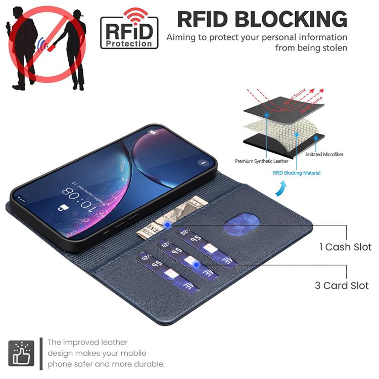 For Tecno Camon 50 Pro 4G Litchi Texture RFID Anti-theft Leather Phone Case