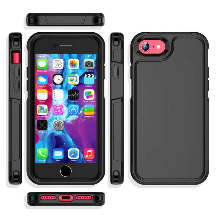 For iPhone 7 / 8 / SE 2022 RedPepper Armor PC Hybrid TPU Phone Case - Black