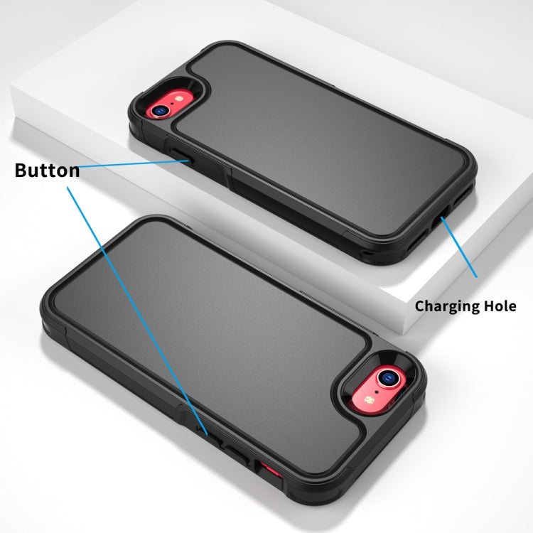 For iPhone 7 / 8 / SE 2022 RedPepper Armor PC Hybrid TPU Phone Case - Black