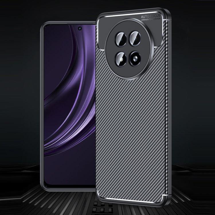 For Realme 13 5G Global Carbon Fiber Texture Shockproof TPU Phone Case - Black
