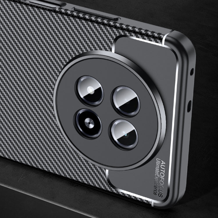For Realme 13 5G Global Carbon Fiber Texture Shockproof TPU Phone Case - Black