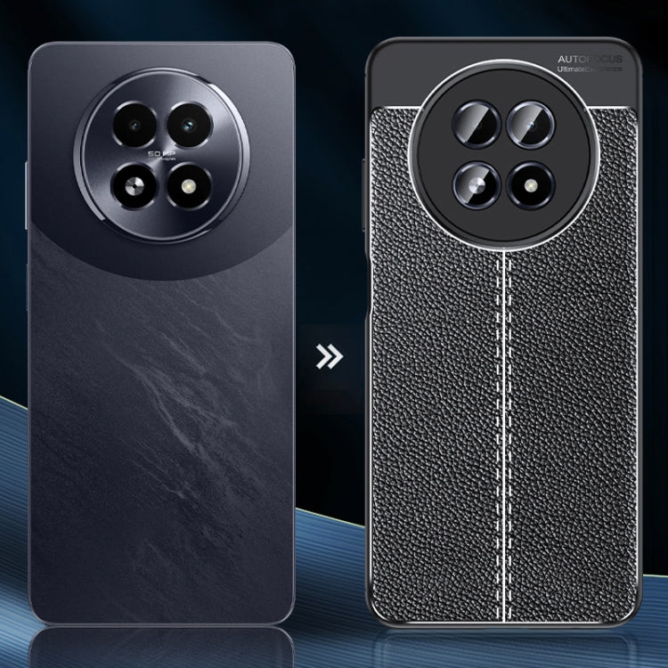 For Realme 13 5G Global Litchi Texture Shockproof TPU Phone Case - Black