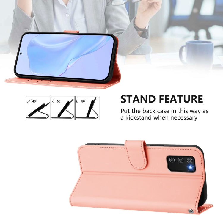 For Samsung Galaxy A02s 164mm Skin Feel Solid Color Leather Phone Case with Lanyard
