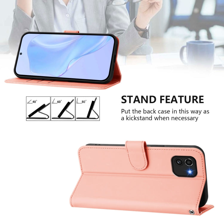 For Samsung Galaxy A03 164mm Skin Feel Solid Color Leather Phone Case with Lanyard