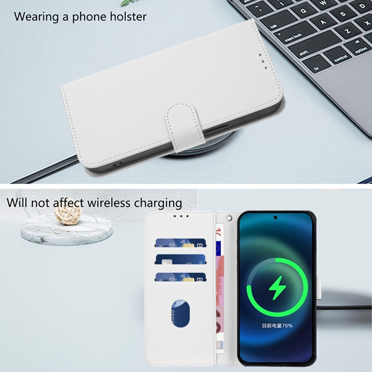 For Samsung Galaxy A03s 166mm Skin Feel Solid Color Leather Phone Case with Lanyard