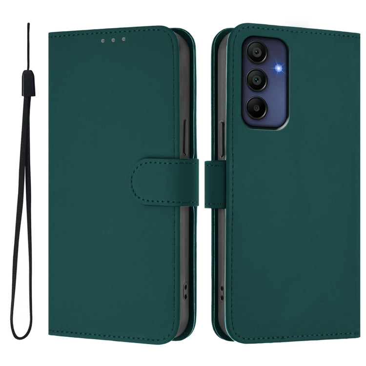 For Samsung Galaxy A16 5G / 4G Skin Feel Solid Color Leather Phone Case with Lanyard