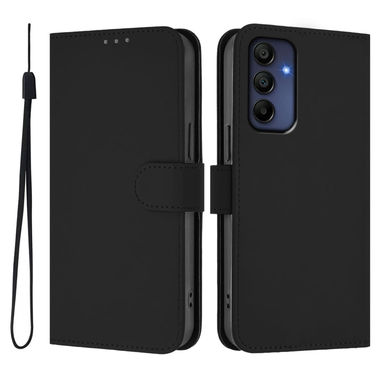 For Samsung Galaxy A16 5G / 4G Skin Feel Solid Color Leather Phone Case with Lanyard