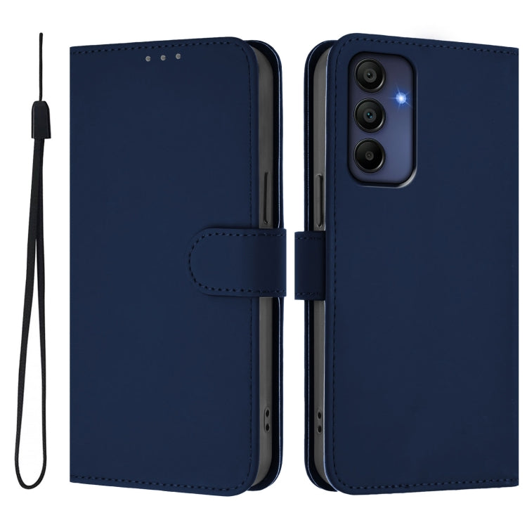 For Samsung Galaxy A16 5G / 4G Skin Feel Solid Color Leather Phone Case with Lanyard