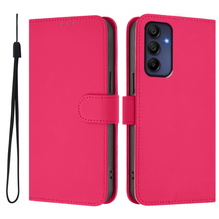 For Samsung Galaxy A16 5G / 4G Skin Feel Solid Color Leather Phone Case with Lanyard