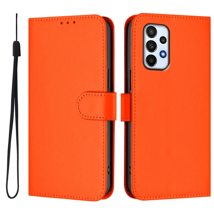 For Samsung Galaxy A23 4G / 5G / F23 5G Skin Feel Solid Color Leather Phone Case with Lanyard