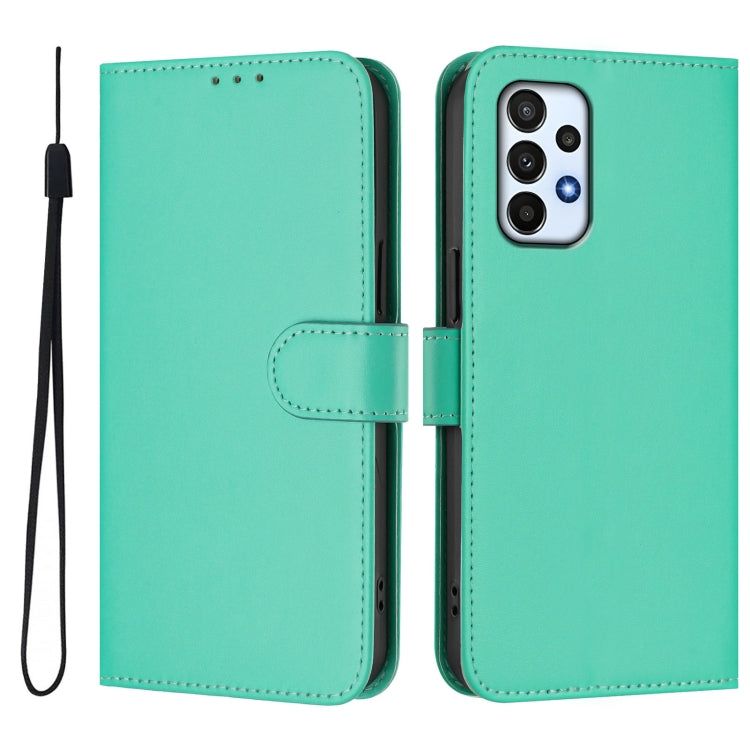 For Samsung Galaxy A23 4G / 5G / F23 5G Skin Feel Solid Color Leather Phone Case with Lanyard