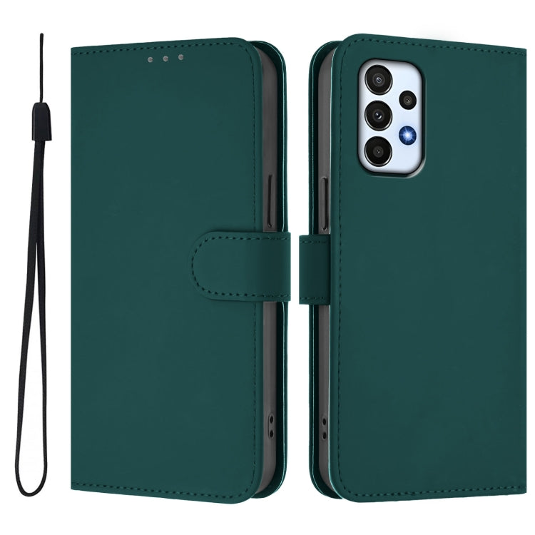 For Samsung Galaxy A23 4G / 5G / F23 5G Skin Feel Solid Color Leather Phone Case with Lanyard