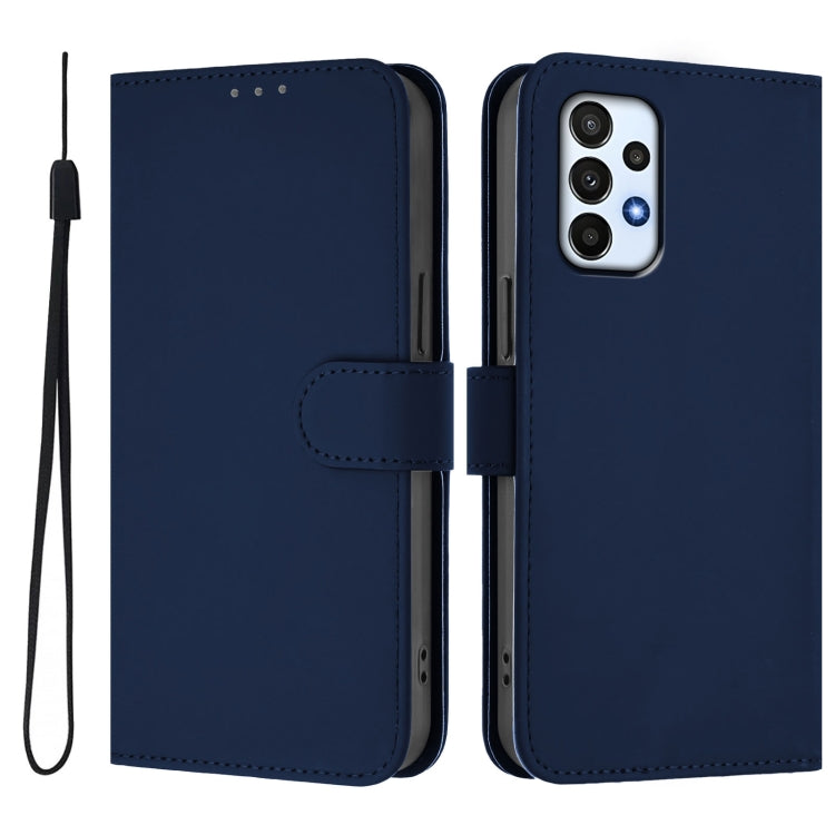 For Samsung Galaxy A23 4G / 5G / F23 5G Skin Feel Solid Color Leather Phone Case with Lanyard