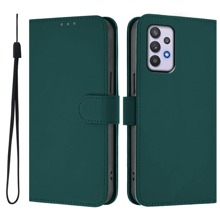 For Samsung Galaxy A32 5G / M32 5G Skin Feel Solid Color Leather Phone Case with Lanyard