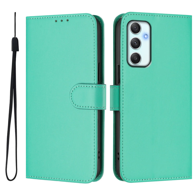 For Samsung Galaxy A34 5G Skin Feel Solid Color Leather Phone Case with Lanyard