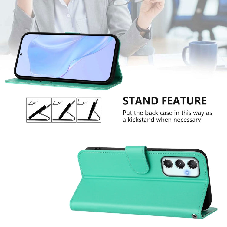 For Samsung Galaxy A34 5G Skin Feel Solid Color Leather Phone Case with Lanyard