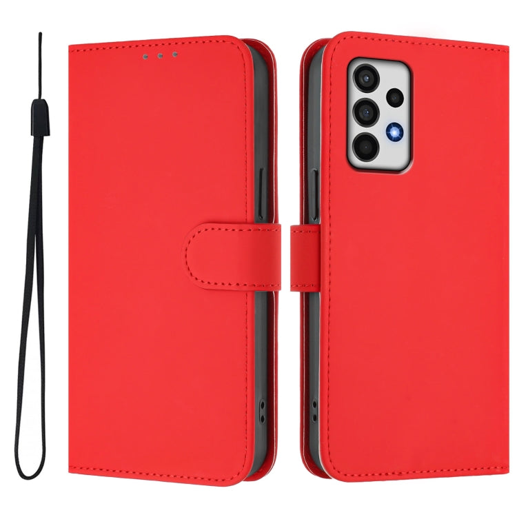 For Samsung Galaxy A52 4G / 5G / A52s 5G Skin Feel Solid Color Leather Phone Case with Lanyard