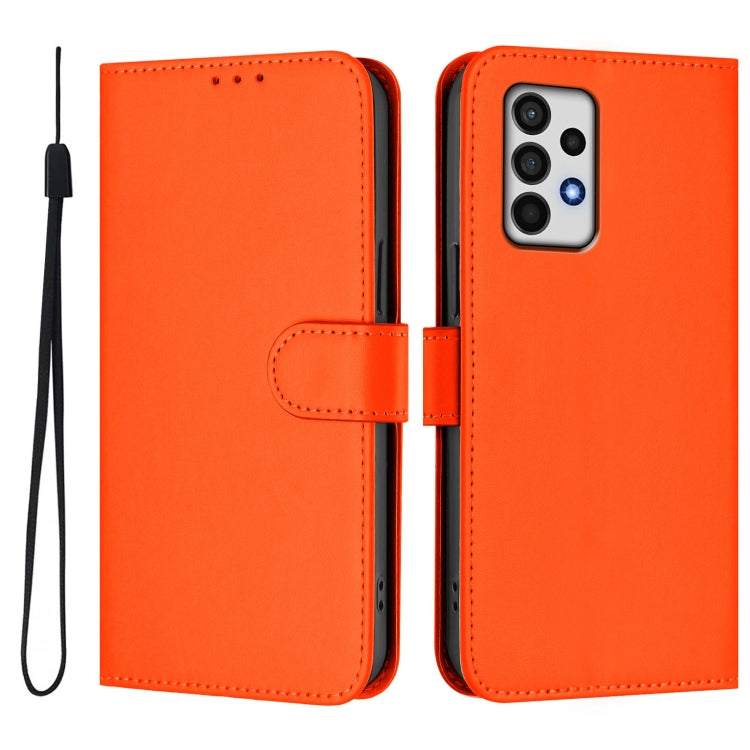 For Samsung Galaxy A52 4G / 5G / A52s 5G Skin Feel Solid Color Leather Phone Case with Lanyard