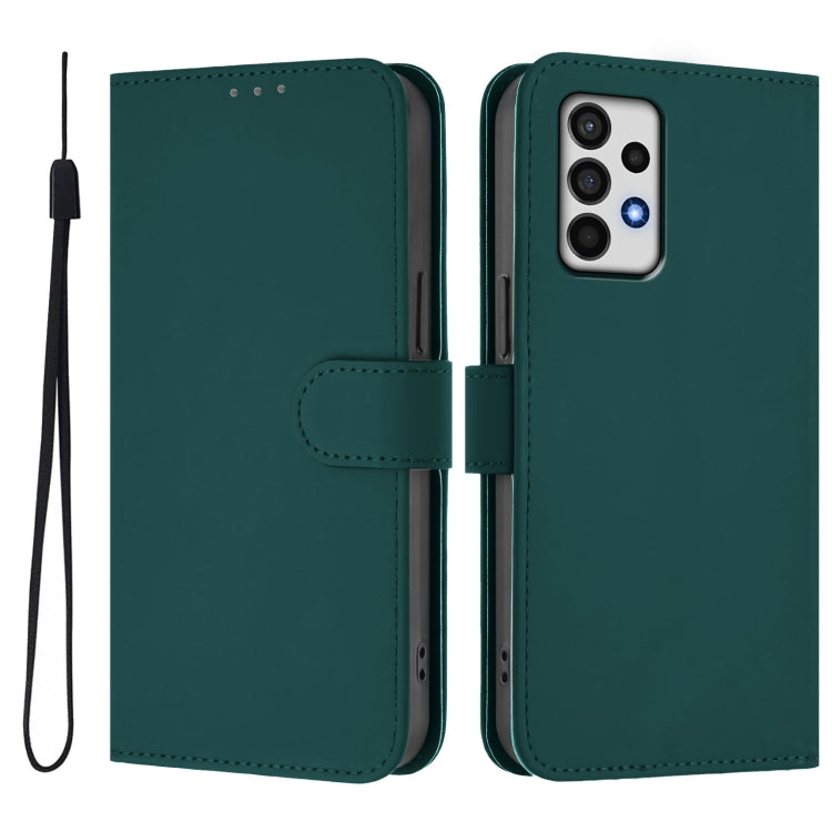 For Samsung Galaxy A52 4G / 5G / A52s 5G Skin Feel Solid Color Leather Phone Case with Lanyard