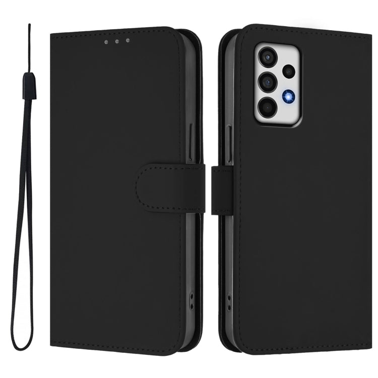 For Samsung Galaxy A52 4G / 5G / A52s 5G Skin Feel Solid Color Leather Phone Case with Lanyard