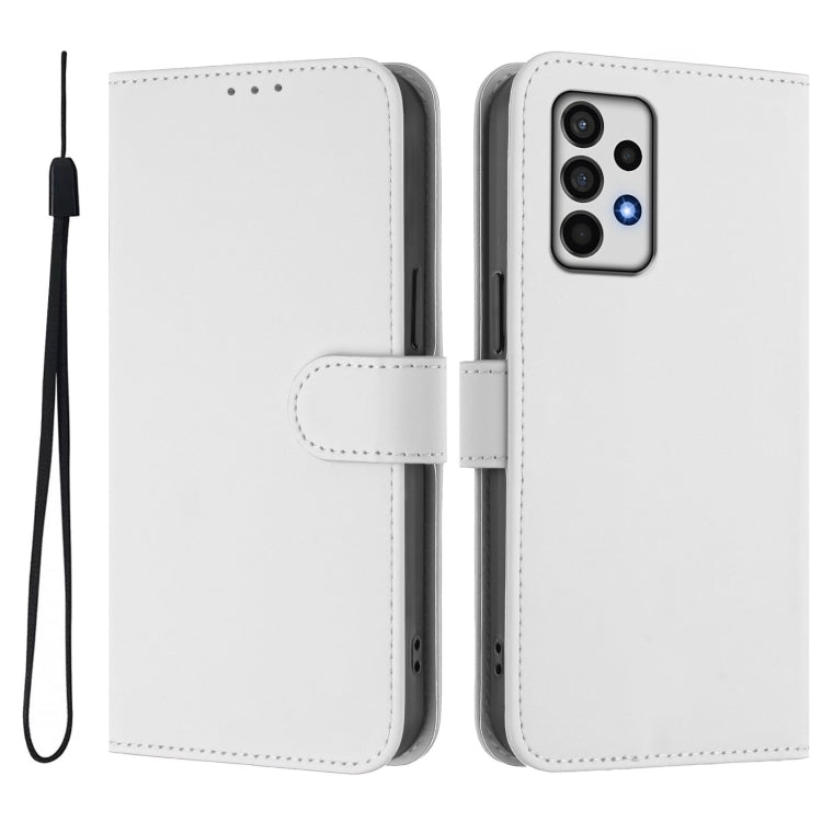 For Samsung Galaxy A52 4G / 5G / A52s 5G Skin Feel Solid Color Leather Phone Case with Lanyard