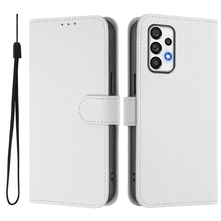 For Samsung Galaxy A72 5G / 4G Skin Feel Solid Color Leather Phone Case with Lanyard