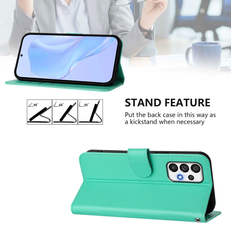For Samsung Galaxy A73 5G Skin Feel Solid Color Leather Phone Case with Lanyard