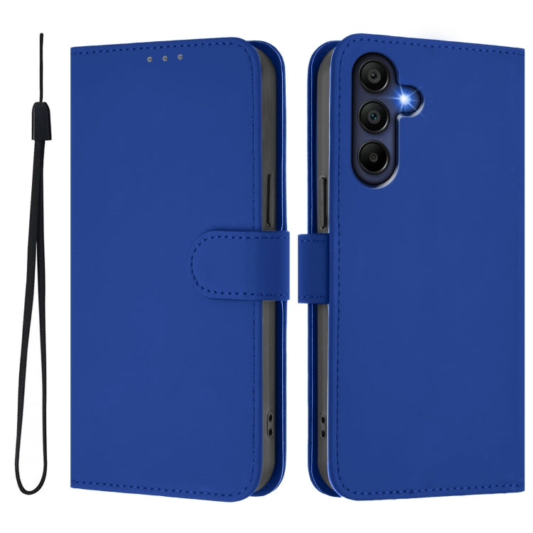 For Samsung Galaxy A26 5G Skin Feel Solid Color Leather Phone Case with Lanyard