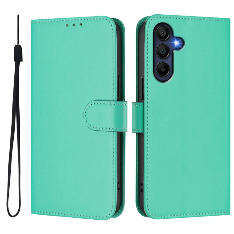 For Samsung Galaxy A26 5G Skin Feel Solid Color Leather Phone Case with Lanyard