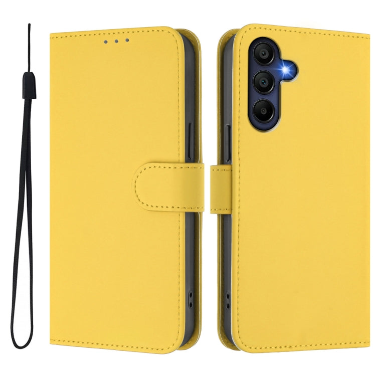 For Samsung Galaxy A26 5G Skin Feel Solid Color Leather Phone Case with Lanyard