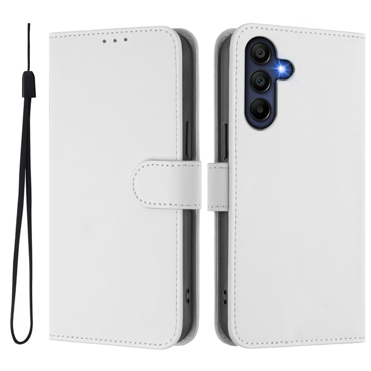 For Samsung Galaxy A26 5G Skin Feel Solid Color Leather Phone Case with Lanyard