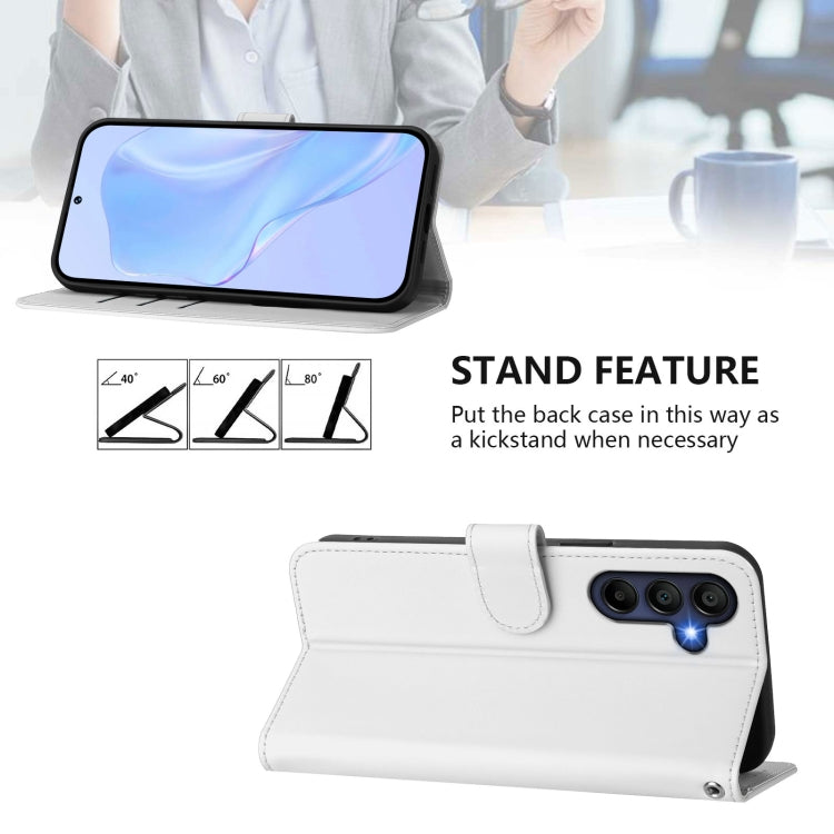 For Samsung Galaxy A26 5G Skin Feel Solid Color Leather Phone Case with Lanyard