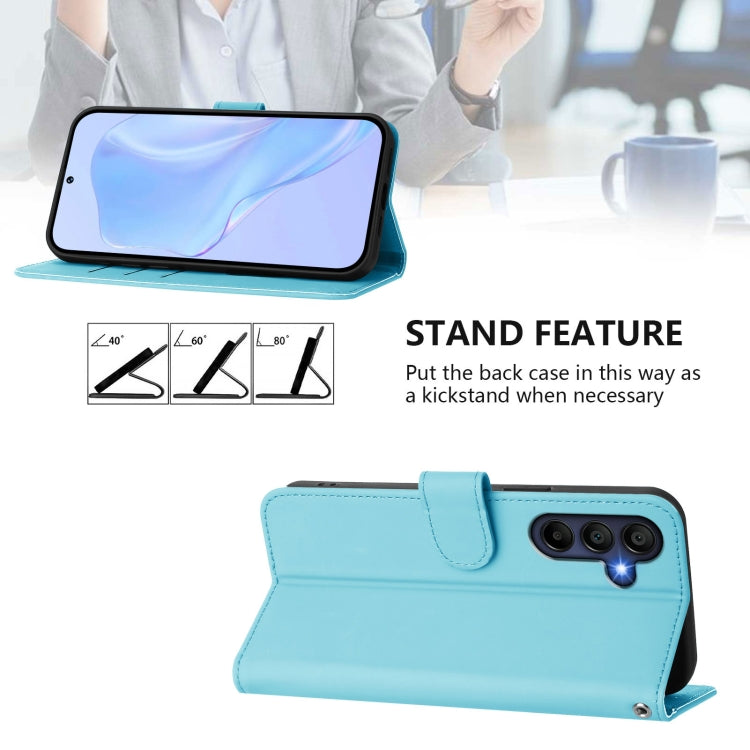 For Samsung Galaxy A26 5G Skin Feel Solid Color Leather Phone Case with Lanyard