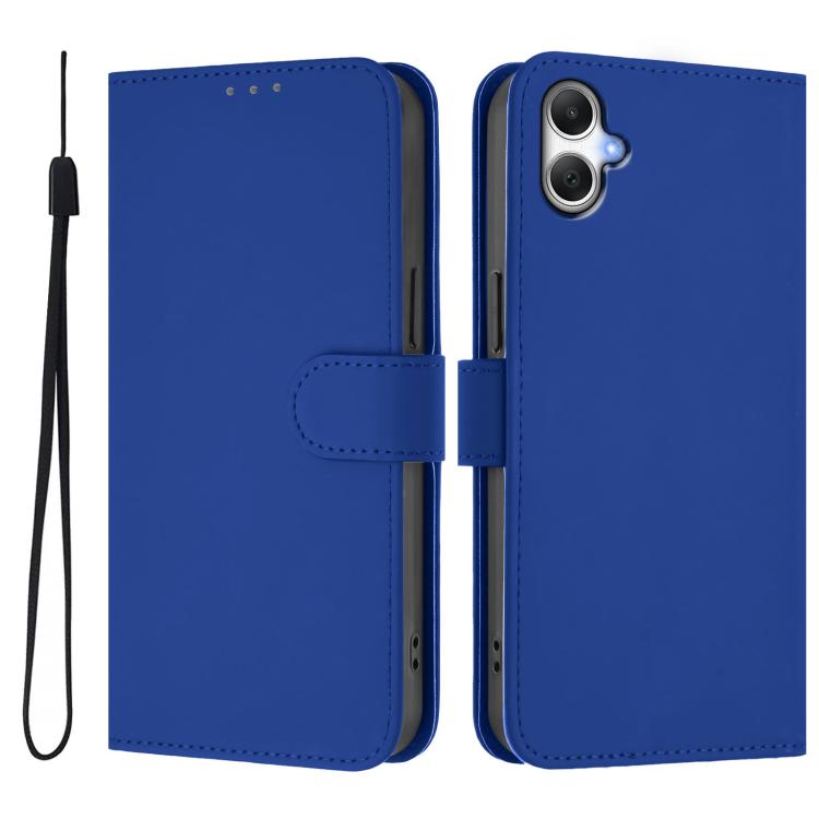 For Samsung Galaxy A06 4G / A06 5G Skin Feel Solid Color Leather Phone Case with Lanyard