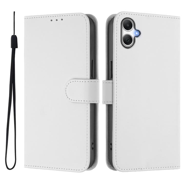 For Samsung Galaxy A06 4G / A06 5G Skin Feel Solid Color Leather Phone Case with Lanyard